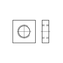 DIN- und Normteile DIN 562 Stahl 04 blank Vierkantmuttern niedrige Form