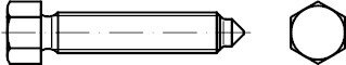 DIN 564 Form A Stahl 22H 8.8 blank Sechskantschrauben mit Ansatzspitze
