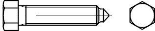 DIN 564 Form A Stahl 22H 8.8 blank Sechskantschrauben mit Ansatzspitze