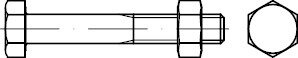 Sechskantschrauben mit Schaft DIN 601 Mu 4.6 blank