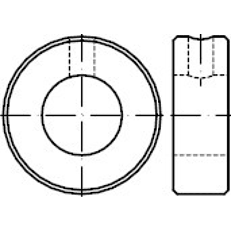 DIN 705 Stahl Form B Stellringe, leichte Reihe, mit Bohrung für Kegelstift
