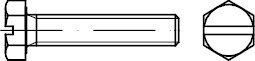 Sechskantschrauben Gewinde bis Kopf DIN 933 8.8 mit Schlitz galvanisch verzinkt