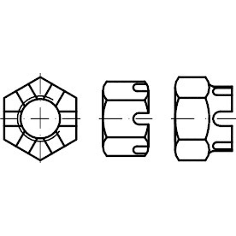 DIN 935-1 10 Kronenmuttern