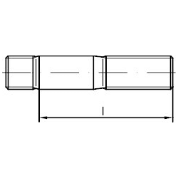 DIN- und Normteile DIN 938 Stahl 8.8 galvanisch verzinkt Stiftschrauben, Einschraubende = 1 d