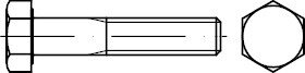 DIN 960 Stahl 8.8 Sechskantschrauben mit Schaft, mit metrischem Feingewinde