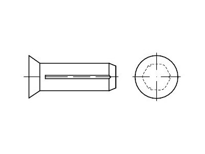 ISO 8747 Stahl Form A Senkkerbnägel, mit Fase