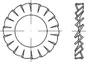 DIN 6798 Federstahl Form A galvanisch verzinkt Fächerscheiben, außengezahnt