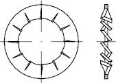 DIN 6798 Federstahl Form I galvanisch verzinkt Fächerscheiben, innengezahnt