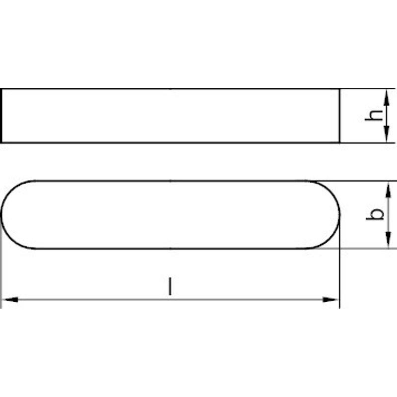 DIN 6885 Stahl C45+C Form A Passfedern, hohe Form, rundstirnig ohne  Bohrung(en), Standard