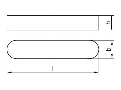 DIN 6885 A 4 Form A Passfedern, hohe Form, rundstirnig ohne Bohrung(en)