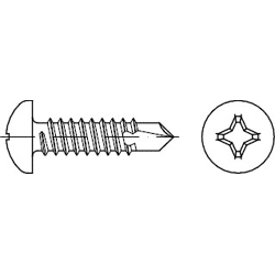DIN- und Normteile ISO 15481 Stahl, geh. H galv. verzinkt Flachkopf-Bohrschrauben Phillips-KS H