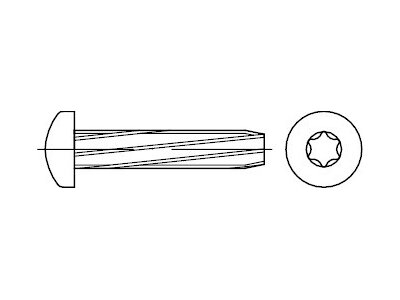 DIN 7516 Stahl Form DE-ISR galvanisch vz Gewinde-Schneidschrauben mit Senkkopf