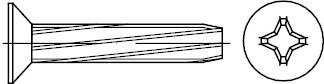 DIN 7516 Stahl Form D-H galvanisch verzinkt Senk-Schneidschrauben