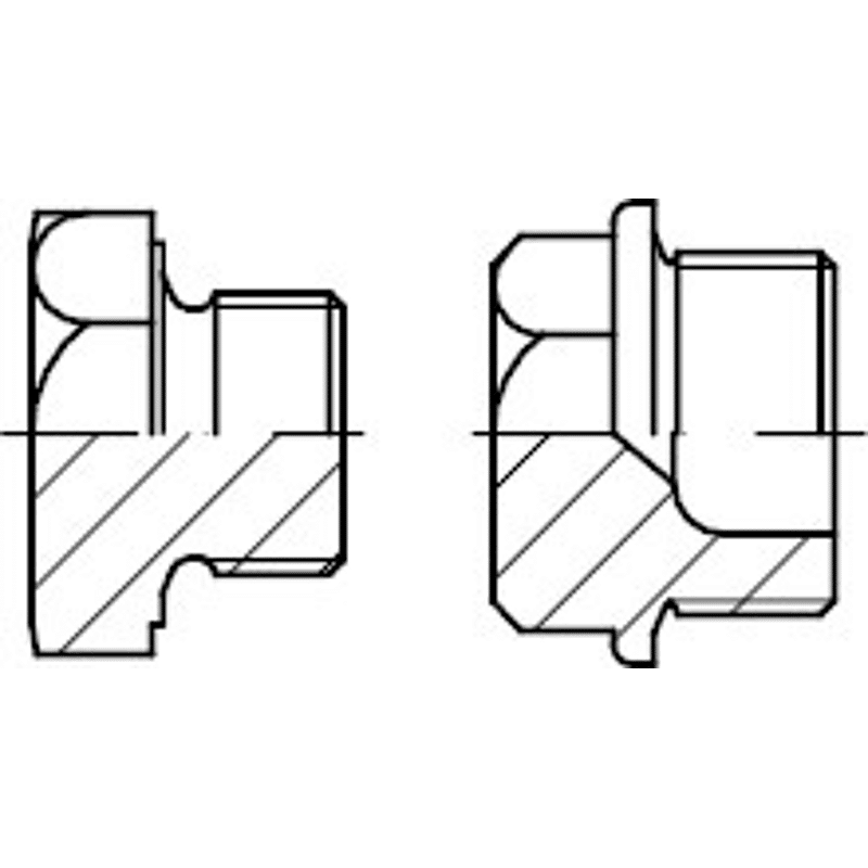 DIN 7604 Stahl Form A galvanisch verzinkt Verschlussschrauben mit Bund und Ask.