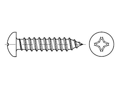 ISO 7049 Stahl, geh. Form C-H galvanisch verzinkt Linsenkopf-Blechschrauben
