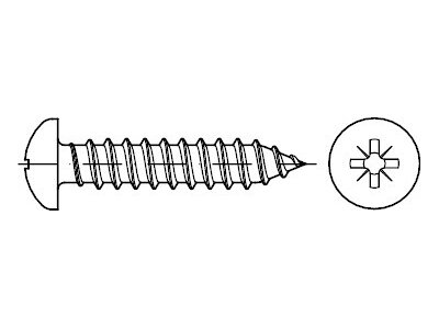 DIN 7981 Stahl Form C-Z galvanisch verzinkt Linsen-Blechschrauben