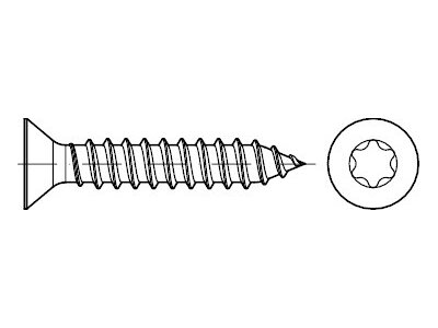 DIN 7982 Stahl Form C-ISR galvanisch verzinkt Senk-Blechschrauben mit Spitze