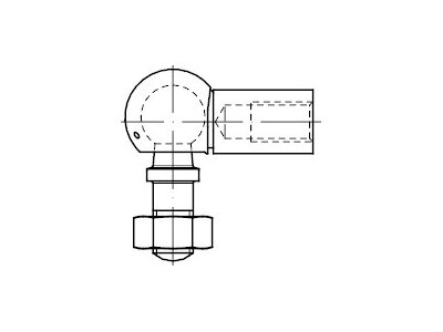 DIN 71802 Stahl Form AS galvanisch verzinkt Winkelgelenke mit Gewindezapfen