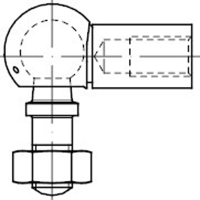 DIN 71802 Stahl Form AS galvanisch verzinkt Winkelgelenke mit Gewindezapfen