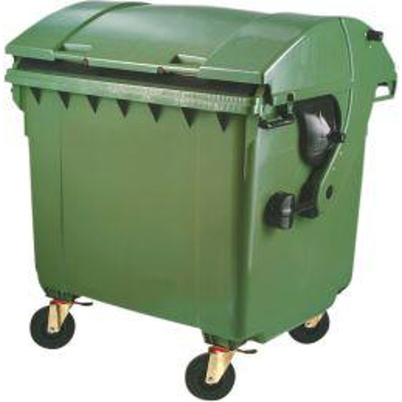 Müllcontainer Kunststoff 1,1 cbm Runddeckel grün