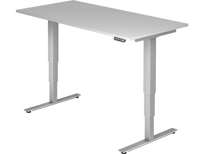 Schreibtisch, höhenverstellbar, Dekor grau