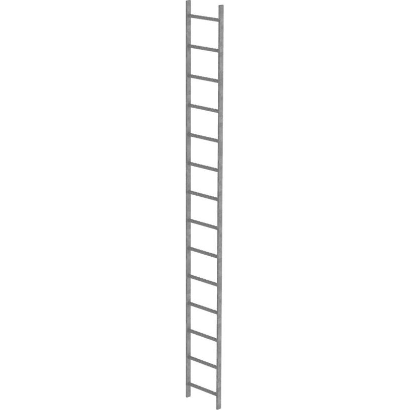 Schachtleiter 14 Sprossen L 3,92 m B440 mm LW 300 mm Stahl verzinkt