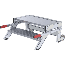 Günzburger Steigtechnik Alu-Arbeitspodest fahrbar2 Alu-Stufen B 800mm Podesth. 0, 39m Arbeitsh. bis 2, 40m