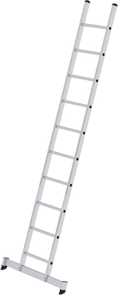 Sprossen-Anlegeleiter, rutschfester Leiterschuh und nivello®-Traverse