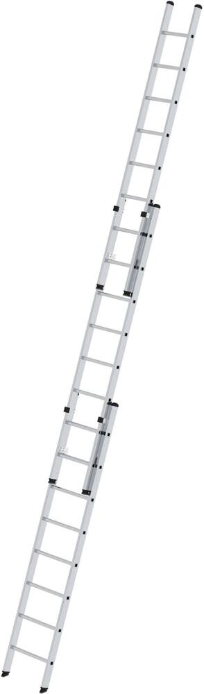 Sprossen-Schiebeleiter, 3-teilig, rutschfester Leiterschuh