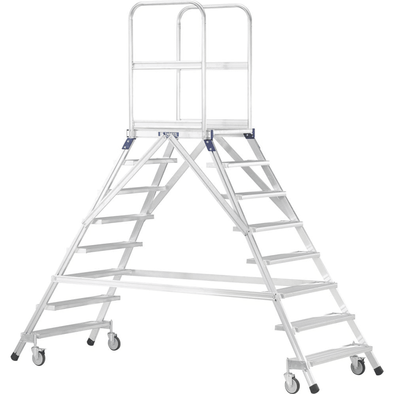 Z600 Podest-Treppe fahrbar, beids. begehbar m. Leichtmetall-Stufen u. Plattform