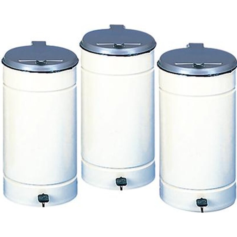 Abfallbehälter m.Pedal H700 mm D450 mm elfenbein