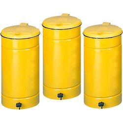 VAR Abfallbehälter m.Pedal H700 mm D450 mm gelb