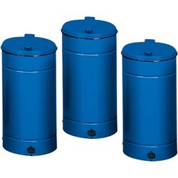 VAR Abfallbehälter m.Pedal H700 mm D450 mm blau