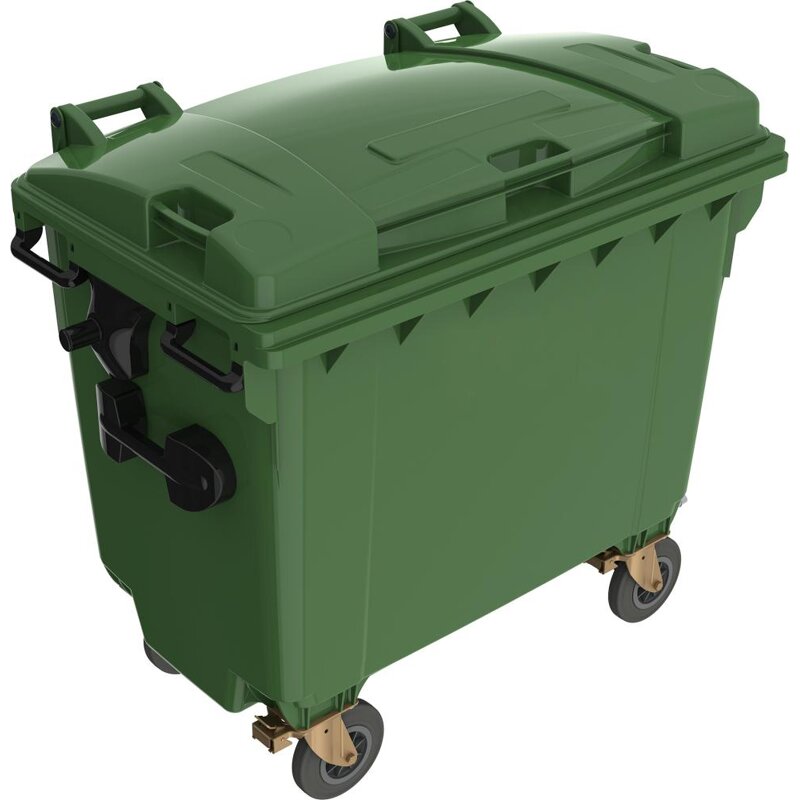 Müllcontainer 660 l Kst. Flachdeckel grün