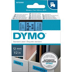 DYMO Schriftband 45016 schwarz /blau 12mmx7m