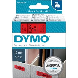 DYMO Schriftband 45017 schwarz /rot 12mmx7m