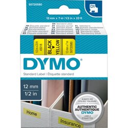DYMO Schriftband 45018 schwarz /gelb 12mmx7m
