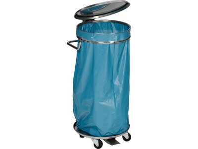 Müllsackständer Edelstahl fahrbar mit Pedal