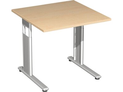 Schreibtisch Flex, C-Fuß, HxBxT 680–820x800x800 mm