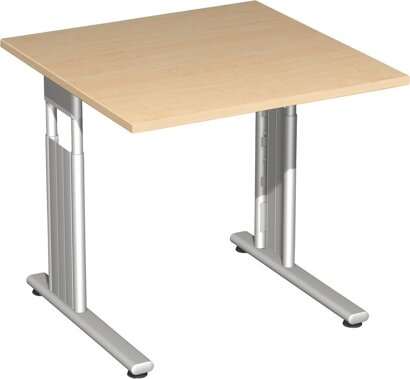 Schreibtisch Flex, C-Fuß, HxBxT 680–820x800x800 mm