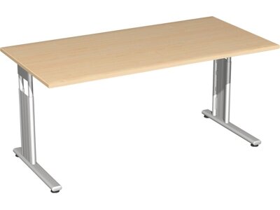 Schreibtisch Flex, C-Fuß, HxBxT: 680–820x1600x800 mm