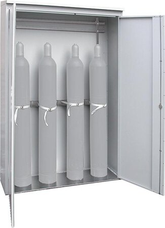Druckgasflaschenschrank TRG-Zellen, Türen Stahlblech, RAL 7035 lichtgrau