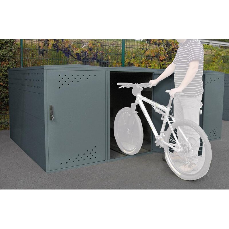 Anbausatz Bike Box 1G mit Seitenwand, RAL7016