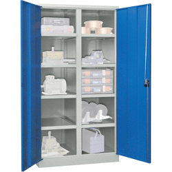 PAVOY Schwerlastschrank, mit Trennwand, RAL 7035/5012