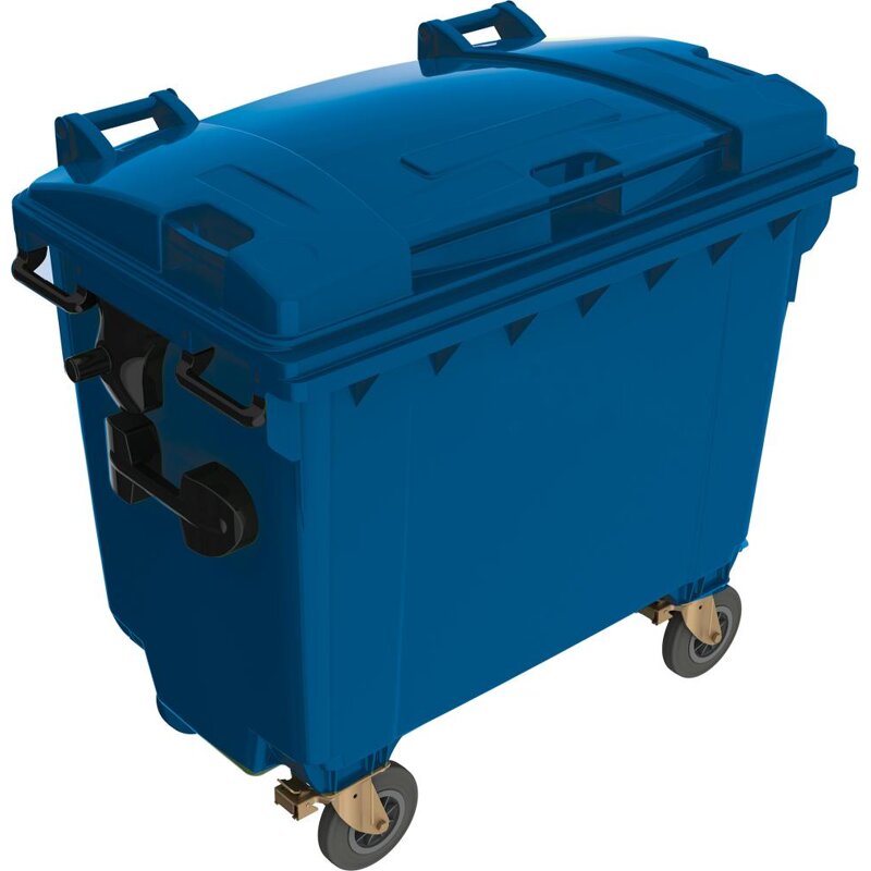 Müllcontainer 660 l Kst. Flachdeckel blau