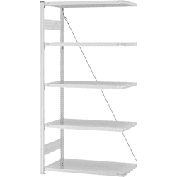 Hofe Anbauregal,  5 BD 2000x500x1000,  hellgrau