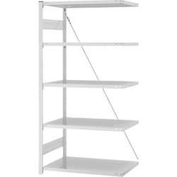 Hofe Anbauregal,  5 BD 2000x600x1000,  hellgrau