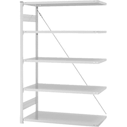 Hofe Anbauregal,  5 BD 2000x600x1300,  hellgrau