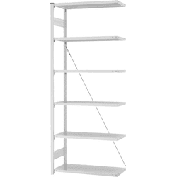 Hofe Anbauregal,  6 BD 2500x400x1000,  hellgrau