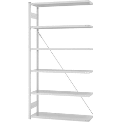 Hofe Anbauregal,  6 BD 2500x400x1300,  hellgrau